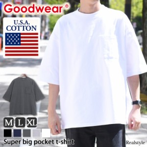 新作 ポケットTシャツ トップス 半袖 メンズ Goodwear グッドウェア 2W7-2501 ビッグ オーバーサイズ 綿100％ ブランド