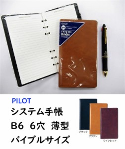 システム手帳 B6 6穴 スリム 薄型 パイロット PB601 合皮  1800円 6穴 メール便 送料込 バイブルサイズ