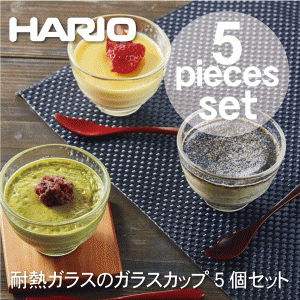 日本製 HARIO ハリオ 耐熱ガラス製 ガラスカップ 5個セット カップ コップ 湯呑み 耐熱容器　HU-3012 #10