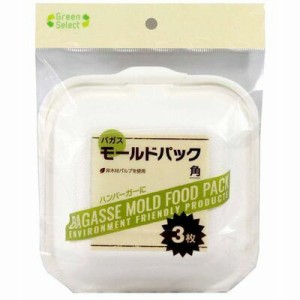 Green Select バガスモールドパック 角 3枚 大和物産