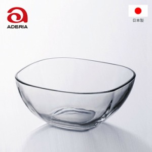 【●日本製】アデリア プレーンスクエア 深鉢L 3個セット アデリア ガラス 小皿 ボール ボウル 器 お皿 透明 サラダ フルーツ テーブル 