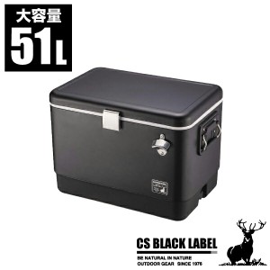 【送料無料】 CS BLACK LABEL 保冷力抜群 大容量 スチールフォームクーラー51L 水抜き栓付属 極厚ウレタンフォーム CAPTAIN STAG ブラッ