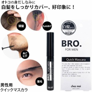 眉マスカラ メンズ ブラック BRO. FOR MEN　Quick Mascara 男性用クイックマスカラ 白髪隠し 眉毛 もみあげ あごひげ