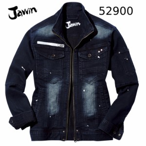 ストレッチ長袖ジャンパー 自重堂 Jawin ジャウィン 52900 ストレッチデニム 秋冬用 作業服・作業着 EL(3L)