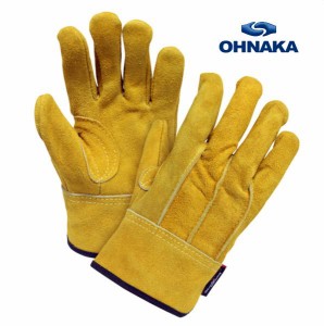 牛革手袋 カラー背縫い革手内綿付き　YE103-LA 10双組 大中産業 OHNAKA