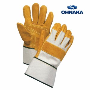 牛革手袋 船舶手袋 黄 YE1100 10双組 内綿 大中産業 OHNAKA