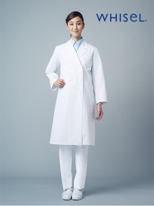 医療用白衣 自重堂 ホワイセル ドクターコート WH2214 レディースダブルコート 制菌加工