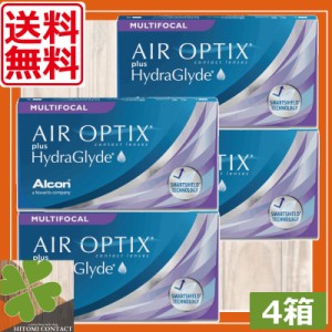 コンタクトレンズ　処方箋不要　エアオプティクスプラス ハイドラグライド遠近両用×4箱　送料無料　マルチフォーカル　アルコン　チバビ