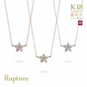 18k ネックレス レディース スター 星 ダイヤモンド ピンクゴールド K18 18金 華奢 チェーン ギフトBOX付き CG-TI-496 父の日 ギフト