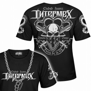 半袖 Tシャツ 服 INTERMEX (インターメックス) メリケンスカル ドクロ itm-057 黒 白 ギャング バイカー ライダース バイク乗り B系 HIPH