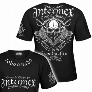 半袖 Tシャツ 服 INTERMEX (インターメックス) パイレーツスカル 海賊 ドクロ itm-058 黒 白 ギャング バイカー ライダース バイク乗り B