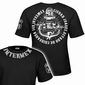 半袖 Tシャツ 服 INTERMEX 碇 itm-012黒 白 ギャング バイカー ライダース バイク乗り B系 HIPHOP系 チカーノ メンズ ファッション ヤク