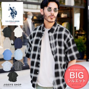 【今だけ5%OFF!! 4/30 12:00- 5/7 15:59迄】US.POLO ASSN. ユーエスポロアッスン ビッグ半袖シャツ 半袖シャツ メンズ カジュアルシャツ 