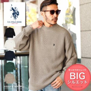 US.POLO ASSN. ユーエスポロアッスン 別注畔モックネックニット ニット セーター メンズ モックネック 厚手 トップス メンズファッション