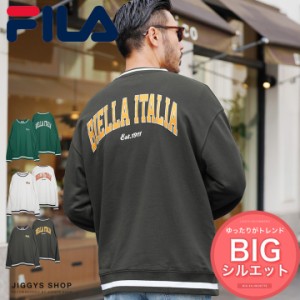 FILA フィラ ラインリブカレッジロゴトレーナー スウェット トレーナー メンズ 長袖 おしゃれ ブランド スウェットトレーナー トップス 