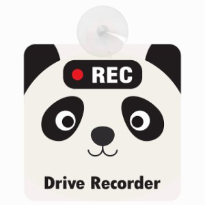 セーフティサイン アニマル ぱんだ おでこ REC Drive Recorder ドライブレコーダー 録画 後方 吸盤タイプ 煽り運転対策 収れん火災防止タ