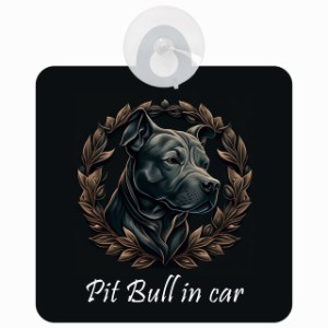 Pit Bull ピットブル Aタイプ 車 窓ガラス 吸盤タイプ 犬 かっこいい おしゃれ イラスト付 DOG IN CAR ドッグインカー ドッグオンボード 