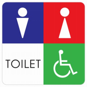 9x9cm トイレ 御手洗 TOILET トイレマーク D1 男女 車椅子 ピクトサイン ステッカー シール 塩ビ製 サイン ウォールステッカー インテリ