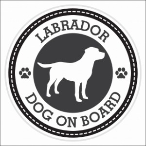 セーフティサイン ステッカー Dog on board LABRADOR ラブラドール ブラック 直径13cm あおり運転 対策 カーステッカー 煽り運転対策 自