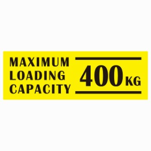 最大積載量 Maximum Loading Capacity 英語表記 イエローブラック 400kg ステッカー シール カーステッカー 自動車用 トラック 重量 15x5