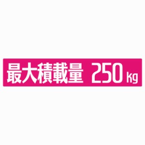 最大積載量 ピンク 250kg ゴシック体 ステッカー シール カーステッカー 自動車用 トラック 重量 25x5cm