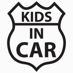 KIDS IN CAR ステッカー ホワイトブラック ルート66 カーステッカー シール sticker 安全対策 あおり運転 かっこいい おしゃれ かわいい 