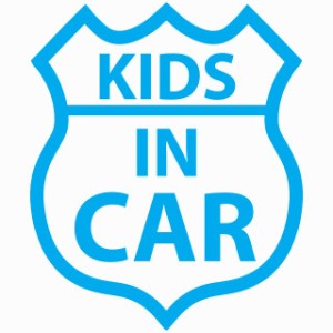 KIDS IN CAR ステッカー ライトブルー ルート66 カーステッカー シール sticker 安全対策 あおり運転 かっこいい おしゃれ かわいい 車ス