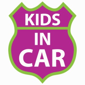 KIDS IN CAR ステッカー パープルグリーン ルート66 カーステッカー シール sticker 安全対策 あおり運転 かっこいい おしゃれ かわいい 
