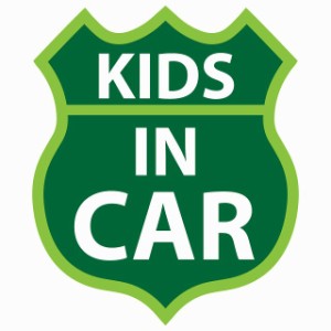 KIDS IN CAR ステッカー グリーン ルート66 カーステッカー シール sticker 安全対策 あおり運転 かっこいい おしゃれ かわいい 車ステッ