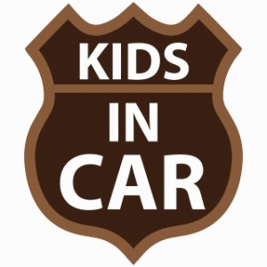 KIDS IN CAR ステッカー ブラウン ルート66 カーステッカー シール sticker 安全対策 あおり運転 かっこいい おしゃれ かわいい 車ステッ