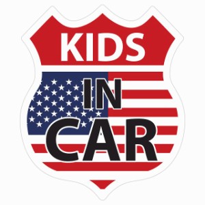 KIDS IN CAR ステッカー アメリカ国旗 ルート66 カーステッカー シール sticker 安全対策 あおり運転 かっこいい おしゃれ かわいい 車ス