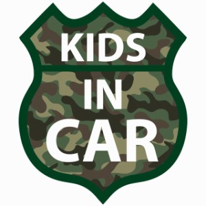 KIDS IN CAR ステッカー 迷彩 ルート66 カーステッカー シール sticker 安全対策 あおり運転 かっこいい おしゃれ かわいい 車ステッカー