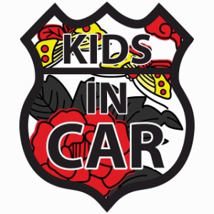 KIDS IN CAR ステッカー 花札柄 牡丹に蝶 ルート66 カーステッカー シール sticker 安全対策 あおり運転 かっこいい おしゃれ かわいい 