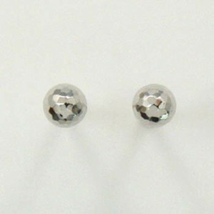 プラチナ(Pt900) 丸玉3mm ミラーカットピアス(太さ0.9mmｘ長さ10mm芯・シリコンキャッチ付）送料無料