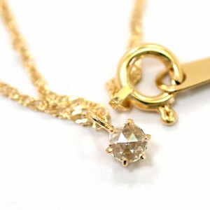 ローズカットダイヤモンド AAAA 18金ゴールド ネックレス スクリューチェーン 長さ40センチ
