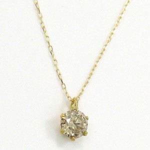 K24　ダイヤモンドネックレス　24金ゴールド(枠のみ)ライトブラウンダイヤ0.4ct(SI2)ネックレス送料無料