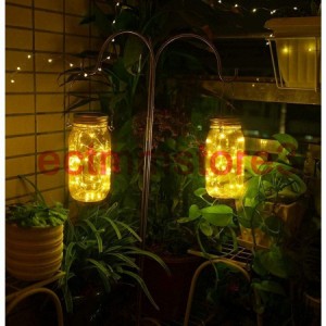 メイソンジャー風ソーラーライト　2個セット 屋外 ガーデンライト 夜間自動点灯防水 LED ソーラー充電式 イルミネーション ガラスライト 
