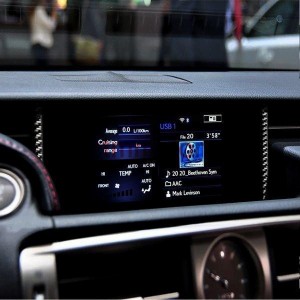 レクサス S2502013-2020年高密度炭素繊維カーボン柄車内装飾ナビサイドトリムステッカー2ｐセット