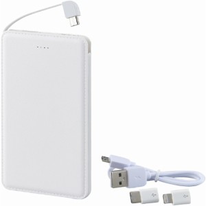 モバイルバッテリー5000mAh（iPhone・USB Type-C用アダプター付） 6189-23