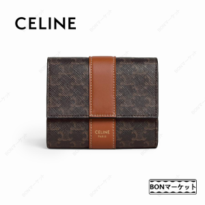 【一点限定】CELINE セリーヌ celine スモール ウォレット トリフォールドウォレット 財布 タン  レディース 送料無料  ファッション