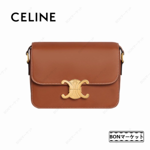 【一点限定】CELINE セリーヌ celine ハンドバッグ ティーン トリオンフ シャイニーカーフスキン バッグ ブロンズ ブランド レディース 