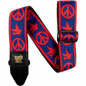 ERNIE BALL 【夏のボーナスセール】 Red and Blue Peace Love Dove Jacquard Strap [#P04698]