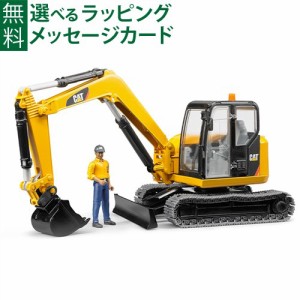 【商品レビューで+2%】Bruder ブルーダー 正規輸入品 ドイツ CAT ミニショベル(フィギュア付き） 02466 1/16 キャタピラー ミニカー ショ