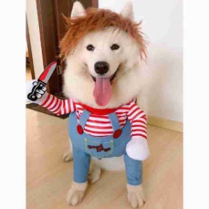 犬 ハロウィン 服 キラー人形 犬服 なりきり コスチューム コスプレ 2足歩行 変身 小型犬 中型犬 ホラー 怖い ハロウィン バラエティー