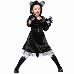 ハロウィン 衣装 子供 黒ネコ 着ぐるみ ネコ 女の子 レディース 家族お揃い キャラクター こども コスプレ衣装 ハロウイン 衣装 子供