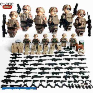 レゴ互換品 ミニフィグ 世界大戦 砂漠兵 6体セット 武器付き ミニフィギュア ブロック 知育 おもちゃ 5歳 6歳 7歳 男の子 誕生日クリスマ