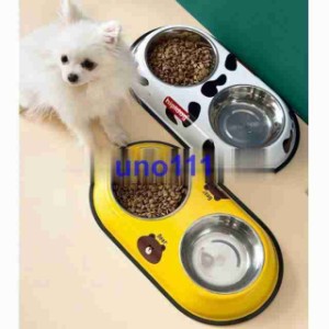 犬 猫 ペット用 フードボウル 食器台 スタンド ステンレス ボウル付き ダブルボウル  餌入れ かわいい 水入れ 洗える