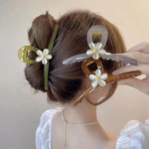 花 ヘアクリップ 大きめ バンスクリップ(メ便不可)