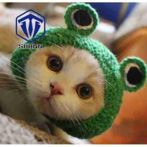 猫用コスプレ カエルのかぶりもの蛙帽子 犬猫用ウィッグ ペット帽子 ペットコスプレキャップ