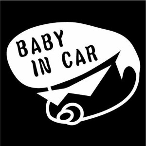 ヤンキーベビー　リーゼント【BABY IN CAR（ベビーインカー）ステッカー】赤ちゃんを乗せています　シール（12色から選べます）